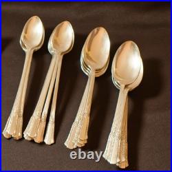 WM Rogers Treasure 84-Piece Silverplate Overlaid Flatware with Original Wood Case