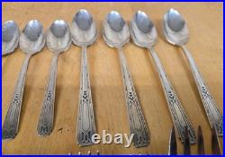 WM Rogers Tudor Plate Oneida Community Friendship/Medality Spoon Fork Flatware