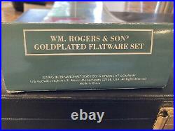 WM Rogers and Son Gold Plated Flatware Silverware Full Set 12 place w Case NEW