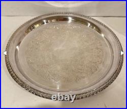 W. M. Rogers Silverplate Coffee & Tea Set with Tray 4 Pc Ornate Serving Set