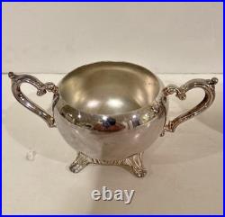 W. M. Rogers Silverplate Coffee & Tea Set with Tray 4 Pc Ornate Serving Set