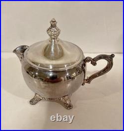 W. M. Rogers Silverplate Coffee & Tea Set with Tray 4 Pc Ornate Serving Set