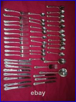 W. M. Rogers & Son ENCHANTED ROSE silverplated flatware silverware 47 piece