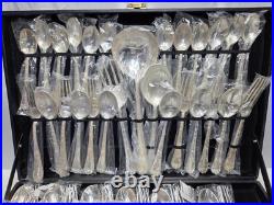 W. M. Rogers & Son ENCHANTED ROSE silverplated flatware/silverware- 63pcs W. M. Rogers & Son ENCHANTED ROSE silverplated flatware/silverware- 63pcs