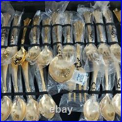 W. M Rogers and Sons 51 Piece Gold Plated Flatware