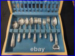 William Rogers International Silver Plated Formal Flatware + Box 53 Pieces