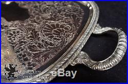 William Rogers Silver Plated Tea and Coffee Set Repousse Tray Pot Cream Sugar