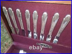 William Rogers & Sons Silver-Plate Gardenia 51 Pieces with case