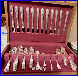 Wm A Rogers A1 Plus Oneida Ltd 1936 MEADOWBROOK HEATHER Silver Plate 71 Pc Set