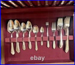 Wm A Rogers A1 Plus Oneida Ltd 1936 MEADOWBROOK HEATHER Silver Plate 71 Pc Set