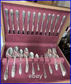 Wm A Rogers A1 Plus Oneida Ltd 1936 MEADOWBROOK HEATHER Silver Plate 71 Pc Set