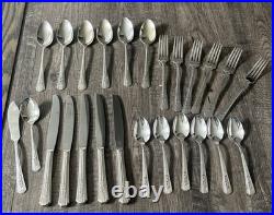 Wm A Rogers A1 Plus Oneida Ltd 1938 ROSALIE PATTERN 25 pc Silver Plate Flatware