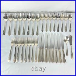 Wm A Rogers A1 Plus Oneida Ltd 1938 ROSALIE PATTERN 34pc Silver Plate Flatware Wm A Rogers A1 Plus Oneida Ltd 1938 ROSALIE PATTERN 34pc Silver Plate Flatware