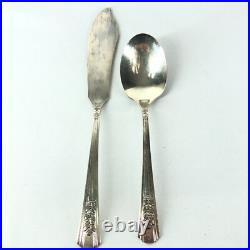 Wm A Rogers A1 Plus Oneida Ltd 1938 ROSALIE PATTERN 34pc Silver Plate Flatware Wm A Rogers A1 Plus Oneida Ltd 1938 ROSALIE PATTERN 34pc Silver Plate Flatware