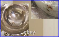 Wm A Rogers Antique Silver Plate 1895 Victorian Punch Bowl & 12 Gilt Cups