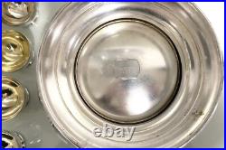 Wm A Rogers Antique Silver Plate 1895 Victorian Punch Bowl & 12 Gilt Cups
