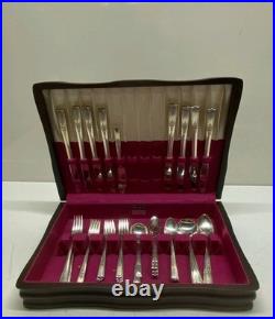 Wm A Rogers Oneida LTD Silver Plate Flatware in Case 52 pcs