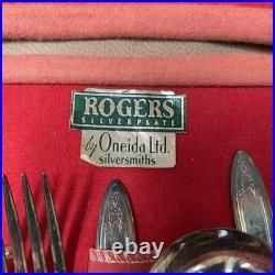 Wm A Rogers Plus Oneida 1934 Debutant Art Deco Silver Plate 52 Pc Set In Cases