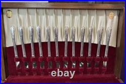 Wm A Rogers Vintage Silver Plate 1936 Meadowbrook 104-Pc Flatware Set For 12