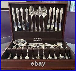 Wm A Rogers Vintage Silver Plate Mid-Century Country Lane Flatware Set For 8