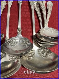 Wm ROGERSARBUTUS PATTERNSET + EXTRAS, 10 LADLESCHEESE SCOOP 120 PIECES1908 Wm ROGERSARBUTUS PATTERNSET + EXTRAS, 10 LADLESCHEESE SCOOP 120 PIECES1908