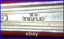 Wm Rogers 1847 Triple Plated Silverware with Box 40 Pieces Ornate Engraved