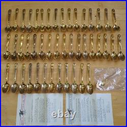 Wm. Rogers 24K Gold & Silver Plate President Commemorative Spoons Lot of 46