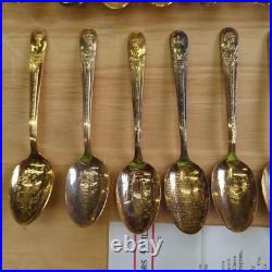 Wm. Rogers 24K Gold & Silver Plate President Commemorative Spoons Lot of 46