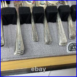 Wm Rogers 51-Piece Silver Plate Place Setting Louisiana 1938 Sectional Set