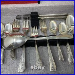 Wm Rogers 51-Piece Silver Plate Place Setting Louisiana 1938 Sectional Set