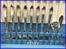 Wm Rogers AA Silverplate Flatware Set Lufberry Americana, 51pc / Service for 8