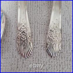 Wm Rogers Antique Silverplate Silver Mist Marigold 6 Iced Tea Spoons 1935