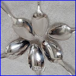 Wm Rogers Antique Silverplate Silver Mist Marigold 6 Iced Tea Spoons 1935