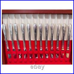 Wm Rogers Bros. Vintage 1936 Silver Plate Meadowbrook 84-Pc Flatware Set for 12