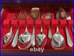 Wm Rogers Bros. Vintage 1936 Silver Plate Meadowbrook 84-Pc Flatware Set for 12