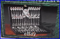 Wm Rogers Enchanted Rose Silverplated Flatware 63 pc