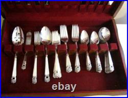 Wm. Rogers Eternally Yours Silver Plate Service For 8 w Chest + Extras 53 Pc Set