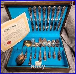 Wm. Rogers Extra Plate Flatware MAGNOLIA Silverplate 54 Piece In Box Silverware