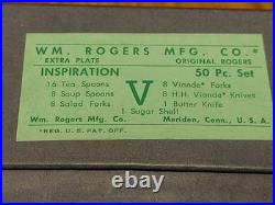 Wm Rogers Extra Plated Silver Original Rogers Inspiration Magnolia Design 50 pcs