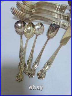 Wm Rogers Flatware INSPIRATION MAGNOLIA Extra Plate VTG 64pc LOT