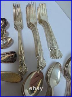 Wm Rogers Flatware INSPIRATION MAGNOLIA Extra Plate VTG 64pc LOT