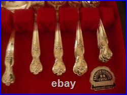 Wm. Rogers INSPIRATION MAGNOLIA EXTRA SILVER PLATE FLATWARE SET 53 PCS WithBOX