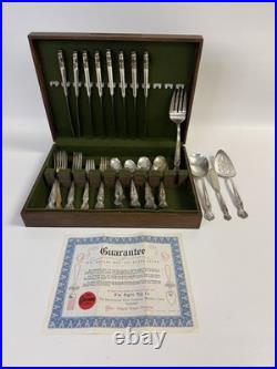 Wm. Rogers INSPIRATION MAGNOLIA EXTRA Silver Plate Flatware SET 49 Pcs in BOX Wm. Rogers INSPIRATION MAGNOLIA EXTRA Silver Plate Flatware SET 49 Pcs in BOX