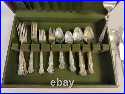 Wm. Rogers INSPIRATION MAGNOLIA EXTRA Silver Plate Flatware SET 49 Pcs in BOX Wm. Rogers INSPIRATION MAGNOLIA EXTRA Silver Plate Flatware SET 49 Pcs in BOX