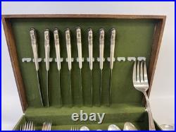 Wm. Rogers INSPIRATION MAGNOLIA EXTRA Silver Plate Flatware SET 49 Pcs in BOX Wm. Rogers INSPIRATION MAGNOLIA EXTRA Silver Plate Flatware SET 49 Pcs in BOX