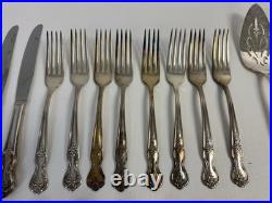 Wm. Rogers INSPIRATION MAGNOLIA EXTRA Silver Plate Flatware SET 49 Pcs in BOX
