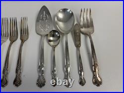 Wm. Rogers INSPIRATION MAGNOLIA EXTRA Silver Plate Flatware SET 49 Pcs in BOX