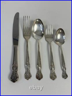 Wm. Rogers INSPIRATION MAGNOLIA EXTRA Silver Plate Flatware SET 49 Pcs in BOX