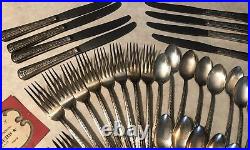Wm Rogers IS USA Spring Bouquet Silverplate Flatware Service For 8 (50 Pc Set)
