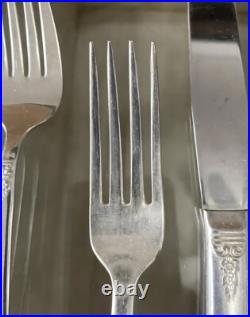 Wm Rogers IS Vintage Silver Plate 83-Pc Spring Charm 1950 Flatware Set For 12